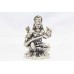 Handmade Indian Goddess Saraswati Playing Sitar Figurine 70% Silver Statue S3